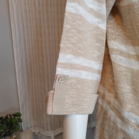 M BY MICHAEL STARS 2012 VINTAGE V-NECK HOODIE. STRIPED SIZE 1 (FITS LIKE M/L) - Picture 3 of 11